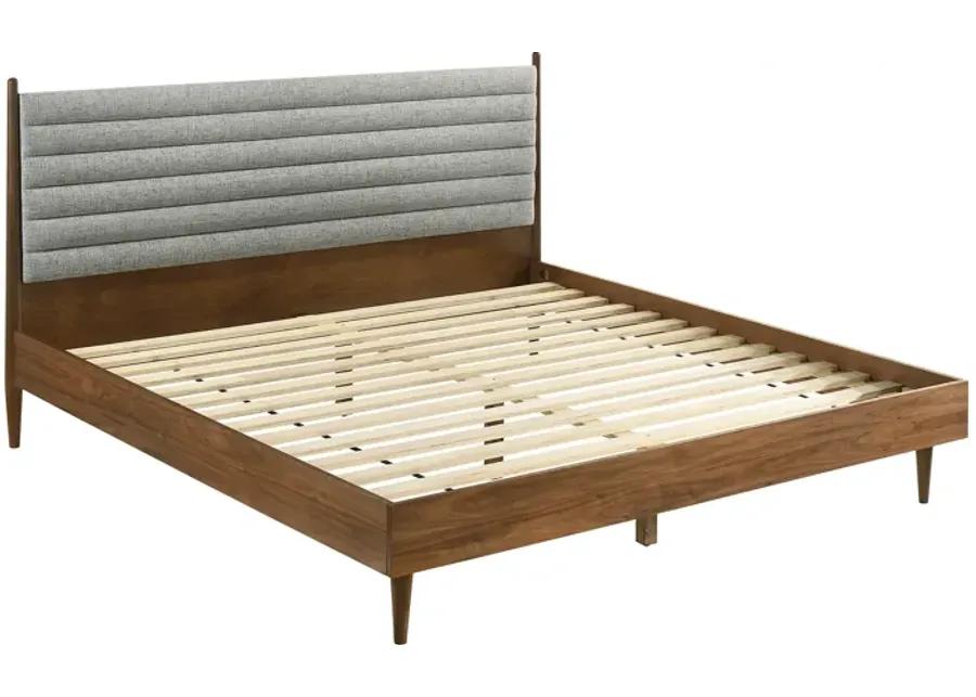 Artemio King Platform Wood Bed Frame in Walnut Finish