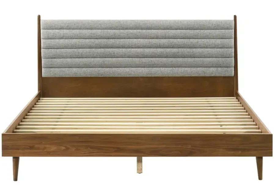 Artemio King Platform Wood Bed Frame in Walnut Finish