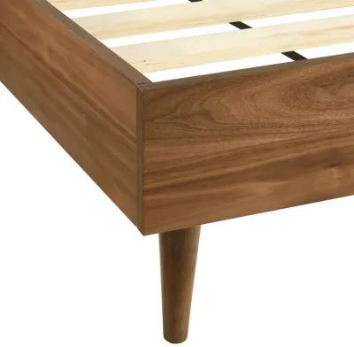 Artemio King Platform Wood Bed Frame in Walnut Finish