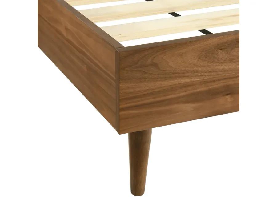 Artemio King Platform Wood Bed Frame in Walnut Finish