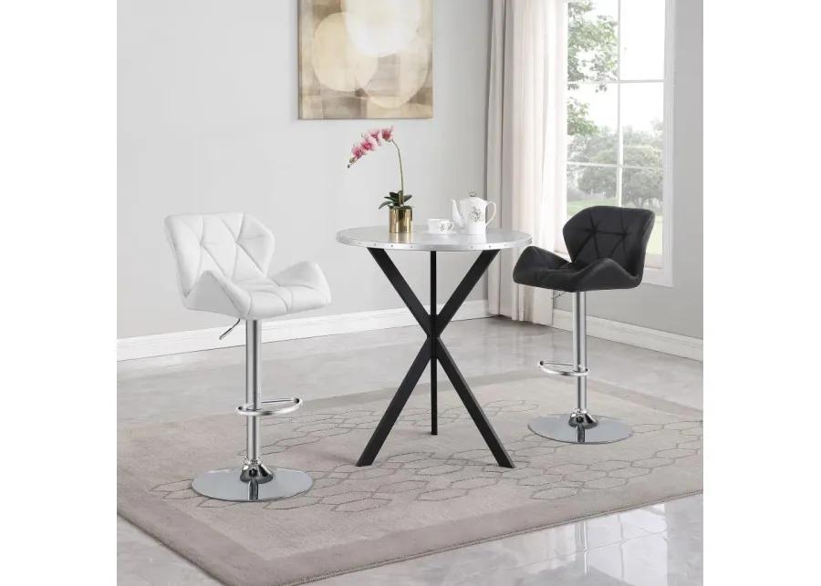 Berrington Adjustable Bar Stools Chrome and Black (Set of 2)