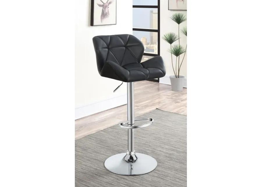 Berrington Adjustable Bar Stools Chrome and Black (Set of 2)