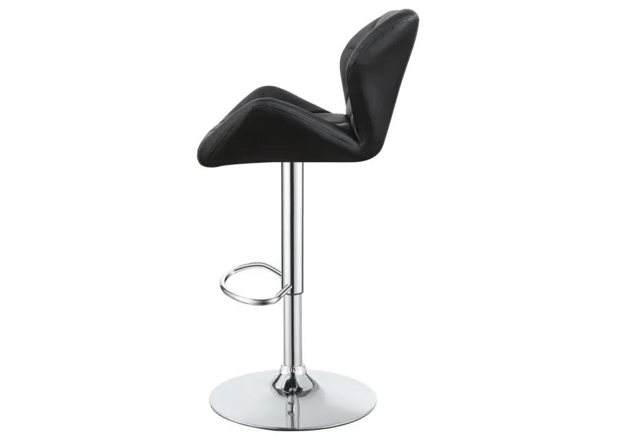 Berrington Adjustable Bar Stools Chrome and Black (Set of 2)