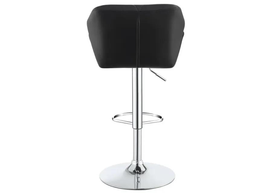 Berrington Adjustable Bar Stools Chrome and Black (Set of 2)