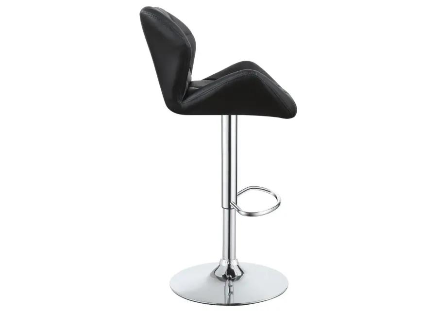 Berrington Adjustable Bar Stools Chrome and Black (Set of 2)