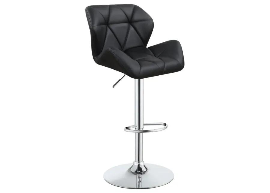 Berrington Adjustable Bar Stools Chrome and Black (Set of 2)