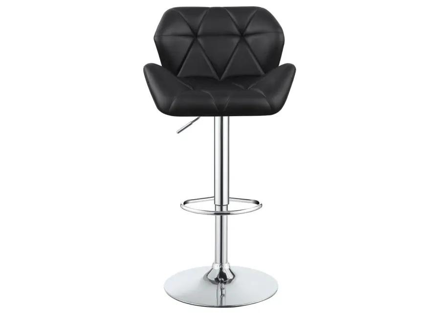 Berrington Adjustable Bar Stools Chrome and Black (Set of 2)