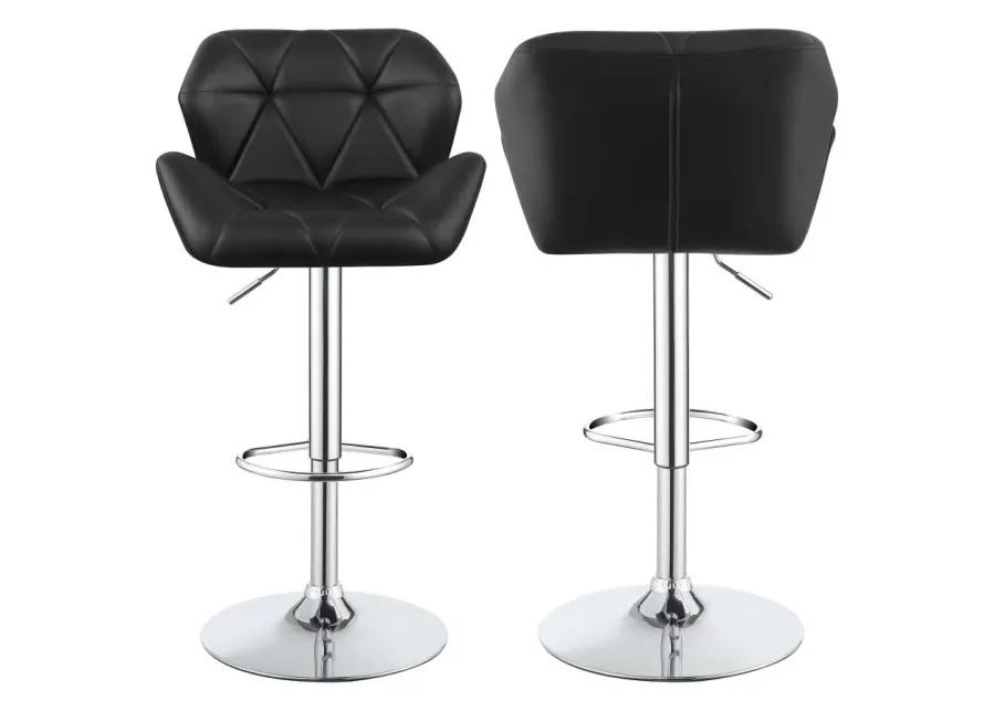 Berrington Adjustable Bar Stools Chrome and Black (Set of 2)