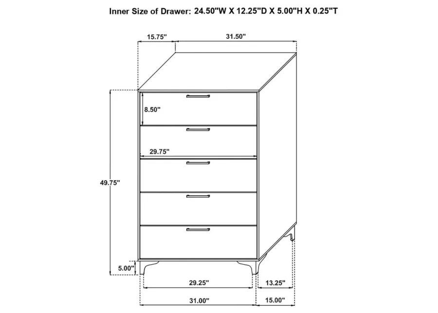 Kendall 5-drawer Chest White