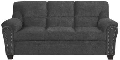 Clementine Upholstered Sofa with Nailhead Trim Grey