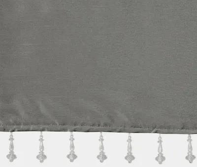 Madison Park Emilia Charcoal Lightweight Faux Silk Valance With Beads