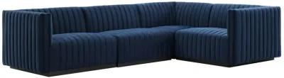 Conjure Channel Tufted Performance Velvet 4-Piece Sectional