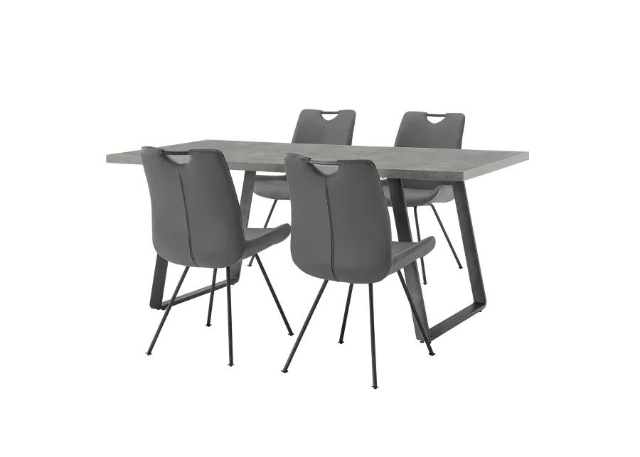 Coronado 5 Piece Gray Rectangular Dining Set