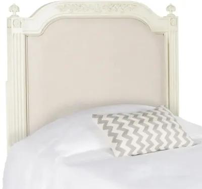 Rustic Wood Beige Linen Twin Headboard