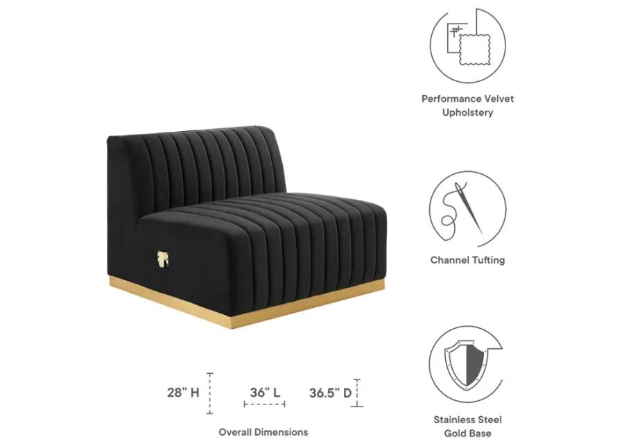 Conjure Channel Tufted Performance Velvet Armless Chair