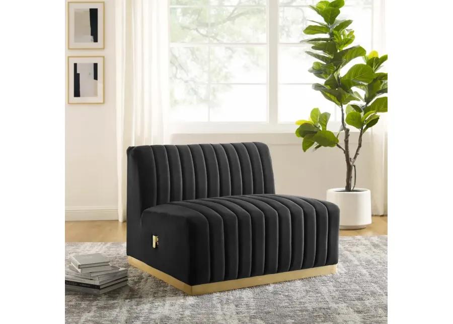 Conjure Channel Tufted Performance Velvet Armless Chair