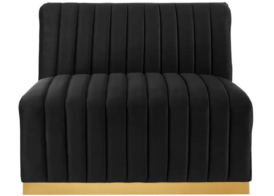 Conjure Channel Tufted Performance Velvet Armless Chair