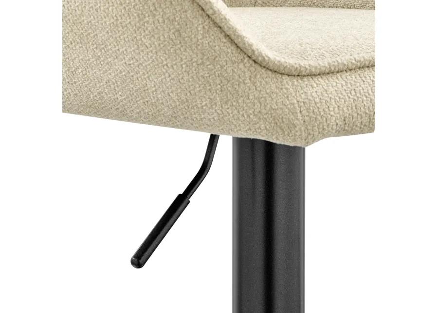 Luther Fabric Gaslift Swivel Bar Stool, Strata Cream - Set of 2