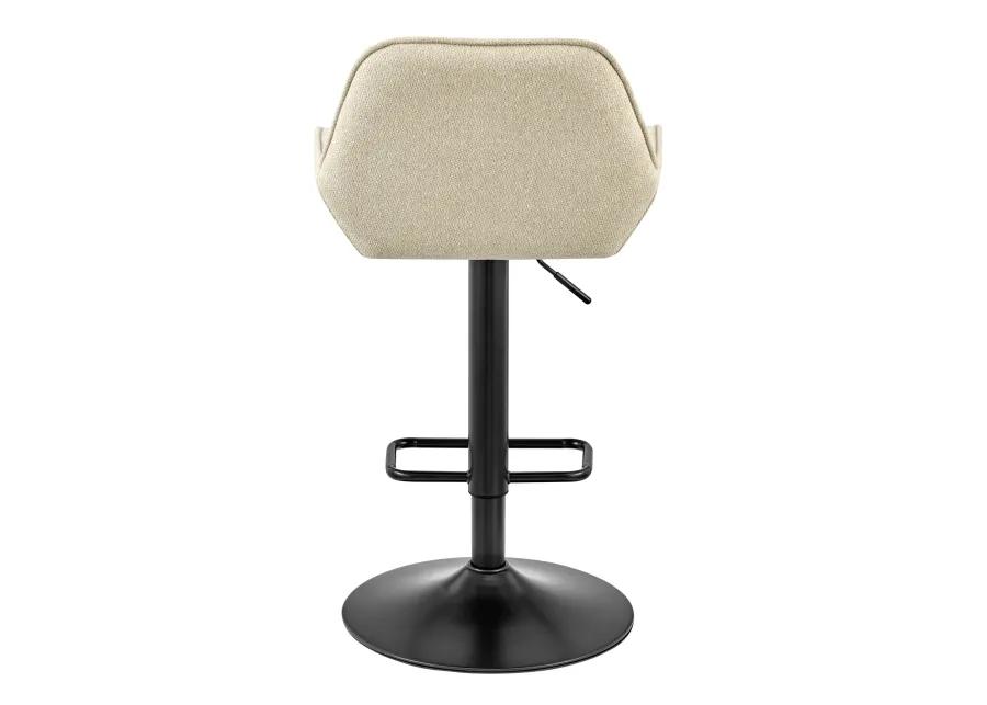 Luther Fabric Gaslift Swivel Bar Stool, Strata Cream - Set of 2