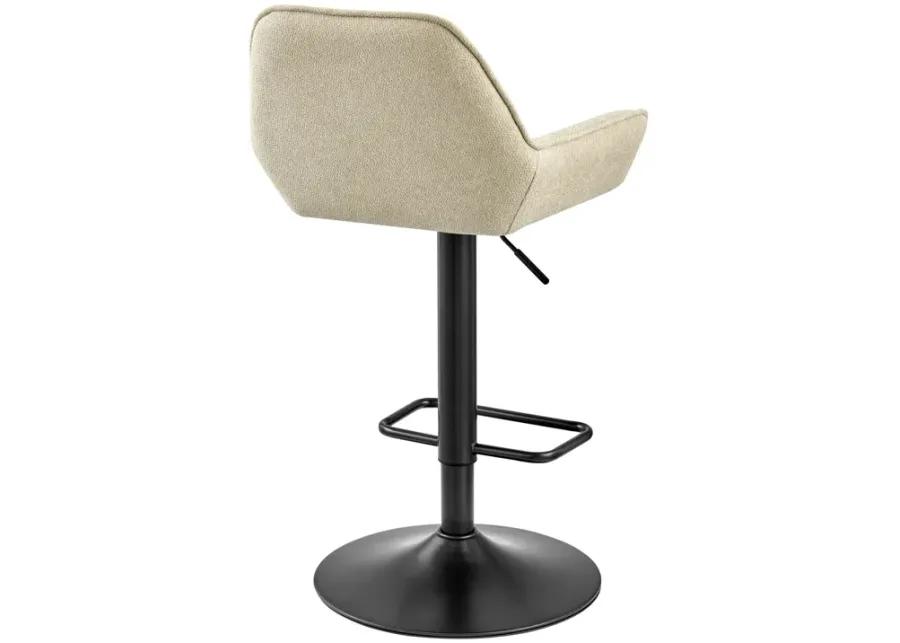 Luther Fabric Gaslift Swivel Bar Stool, Strata Cream - Set of 2