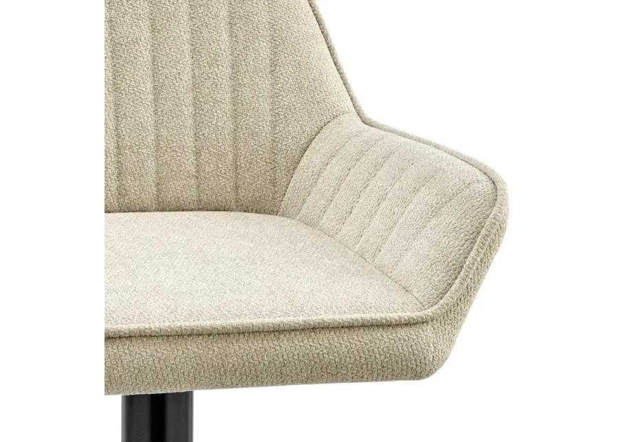 Luther Fabric Gaslift Swivel Bar Stool, Strata Cream - Set of 2