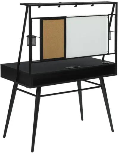 Aaliyah Writing Desk with Usb Ports Black And Gunmetal