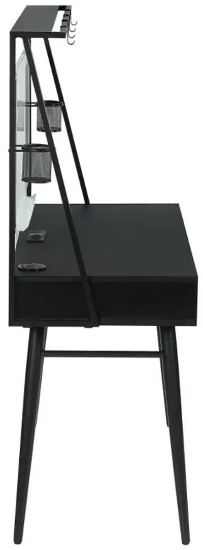 Aaliyah Writing Desk with Usb Ports Black And Gunmetal