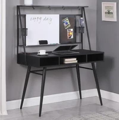 Aaliyah Writing Desk with Usb Ports Black And Gunmetal