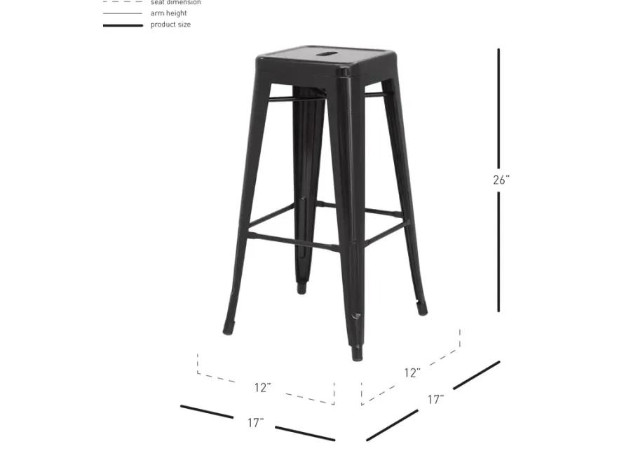 Metropolis Metal Backless Counter Stool, Black (Set of 4)