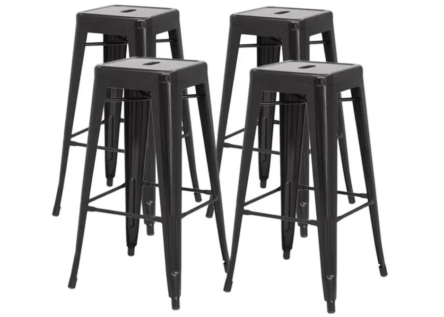 Metropolis Metal Backless Counter Stool, Black (Set of 4)