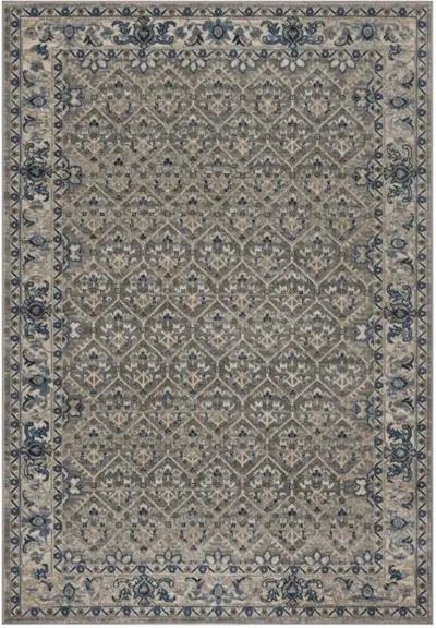 Brentwood 869 Light Grey / Blue 4' X 6' Small Rectangle Powerloomed Rug