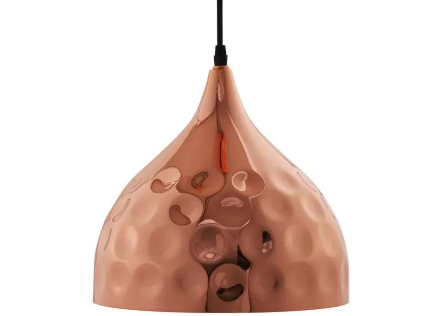 Dimple 11" Bell-Shaped Rose Gold Pendant Light