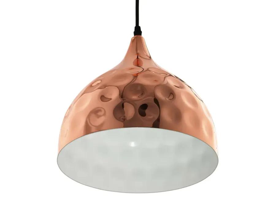 Dimple 11" Bell-Shaped Rose Gold Pendant Light