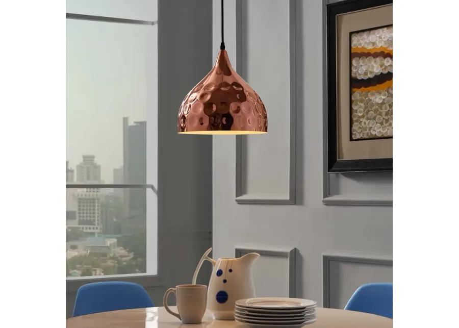 Dimple 11" Bell-Shaped Rose Gold Pendant Light