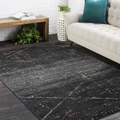 Ivy Impulse Abstract Charcoal Fusion Area Rug  5' x 7'6"