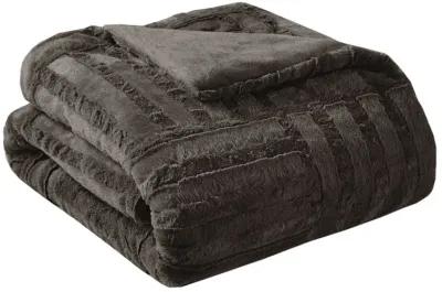 Madison Park Arctic Chocolate Ultra Plush Down Alternative Throw