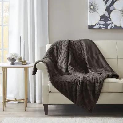 Madison Park Arctic Chocolate Ultra Plush Down Alternative Throw