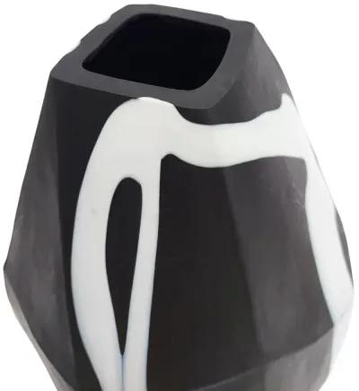 Glass, 10" Abstract Contemporary Vase, Black