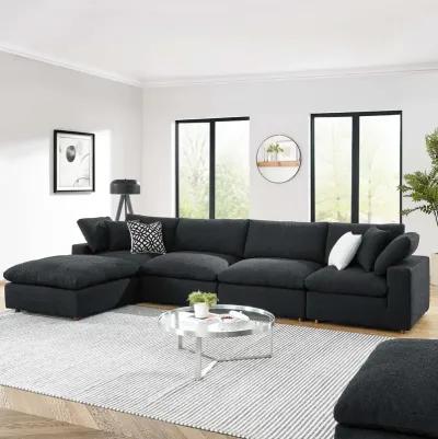 Commix Down Filled Overstuffed Boucle Fabric 5-Piece Sectional Sofa