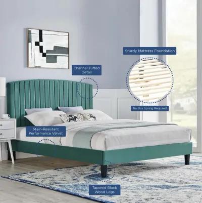 Alessi Performance Velvet Full Platform Bed