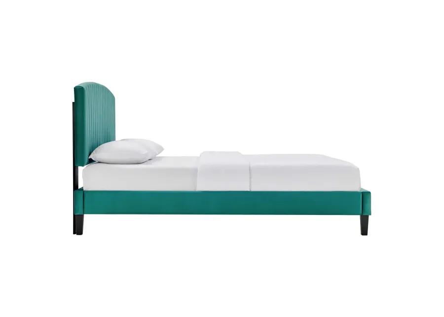 Alessi Performance Velvet Full Platform Bed