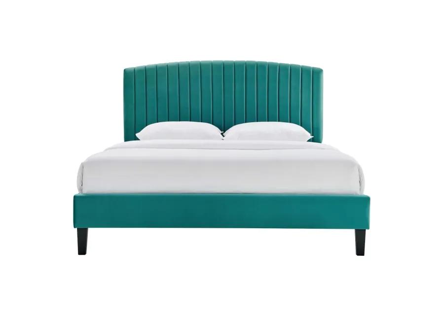 Alessi Performance Velvet Full Platform Bed