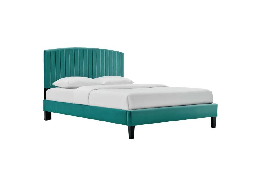 Alessi Performance Velvet Full Platform Bed