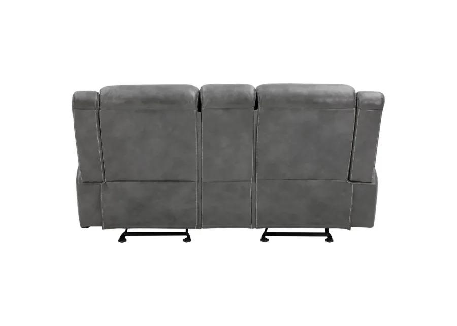 Conrad Upholstered Motion Loveseat Cool Grey