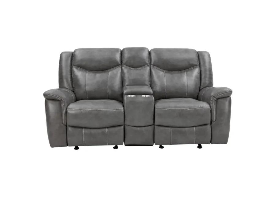 Conrad Upholstered Motion Loveseat Cool Grey