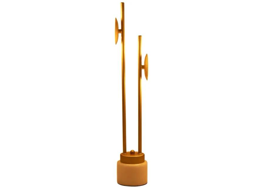 Glass/brass 23" Double Diffuser Table Lamp, Gold