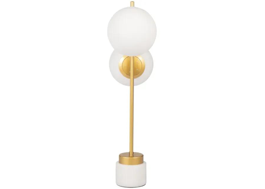 Glass/brass 23" Double Diffuser Table Lamp, Gold