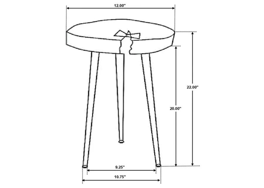 Keith Round Wood Top Side Table Natural and Black