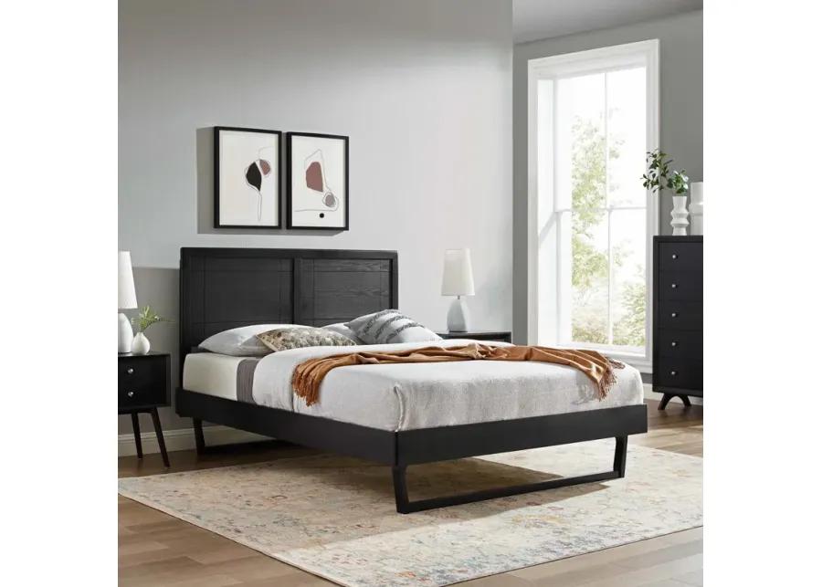 Marlee King Wood Platform Bed With Angular Frame