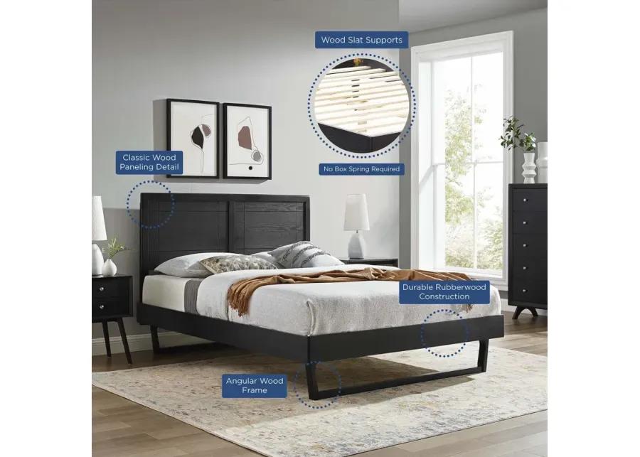 Marlee King Wood Platform Bed With Angular Frame